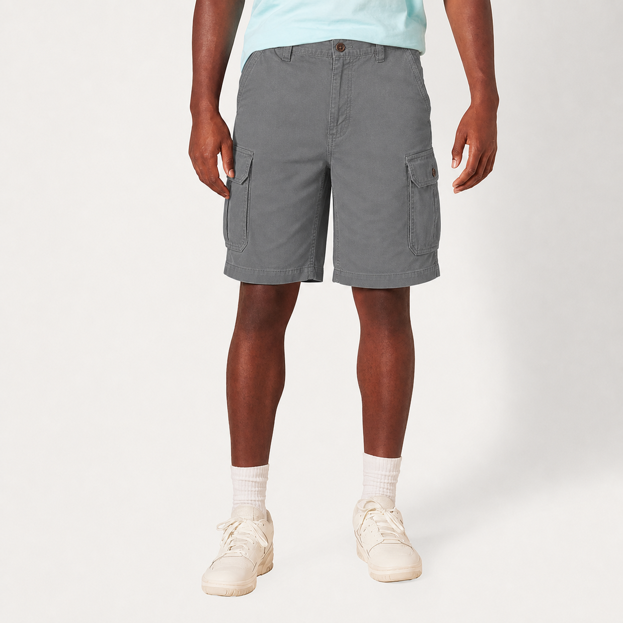 Storm Gray front view men's cargo shorts