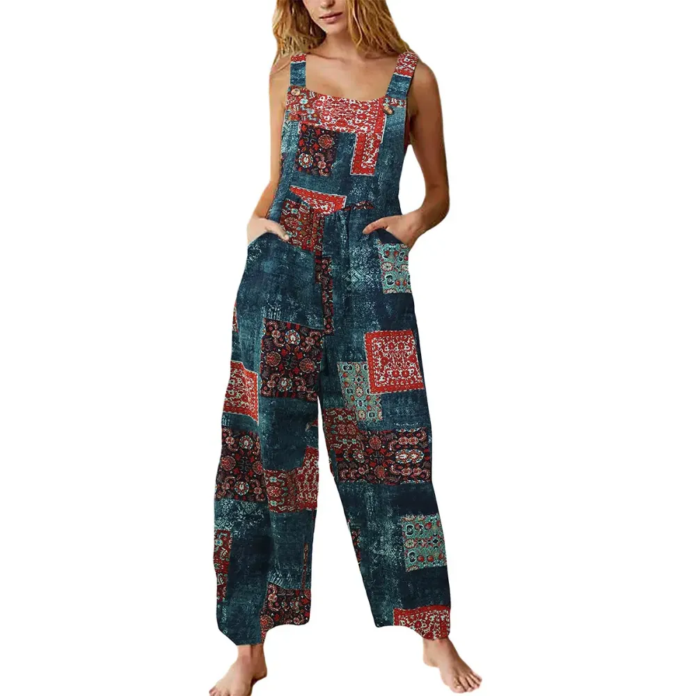 ⚡FINAL SALE⚡Patchwork Bohemian Pocket Jumpsuit