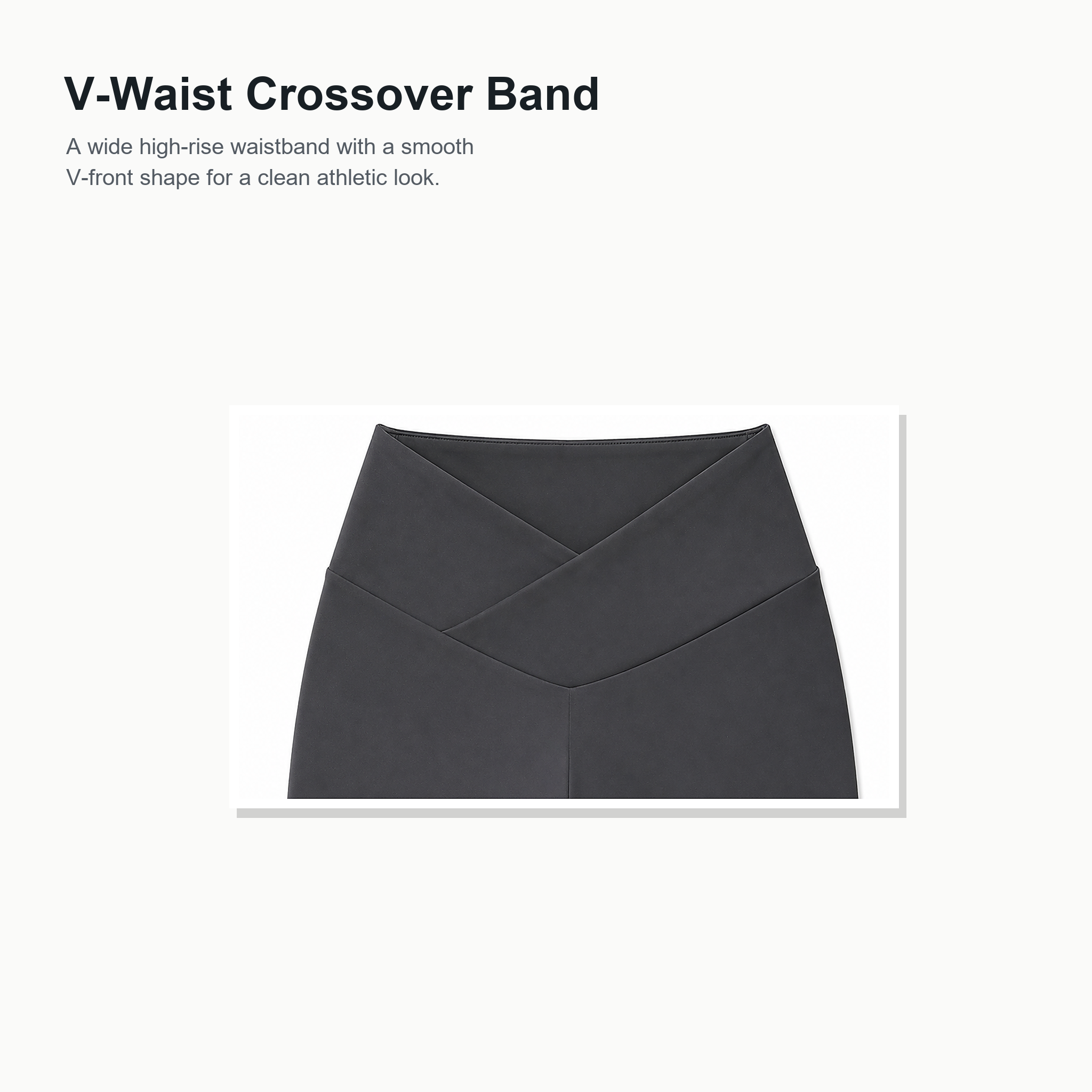 V-waist crossover waistband detail