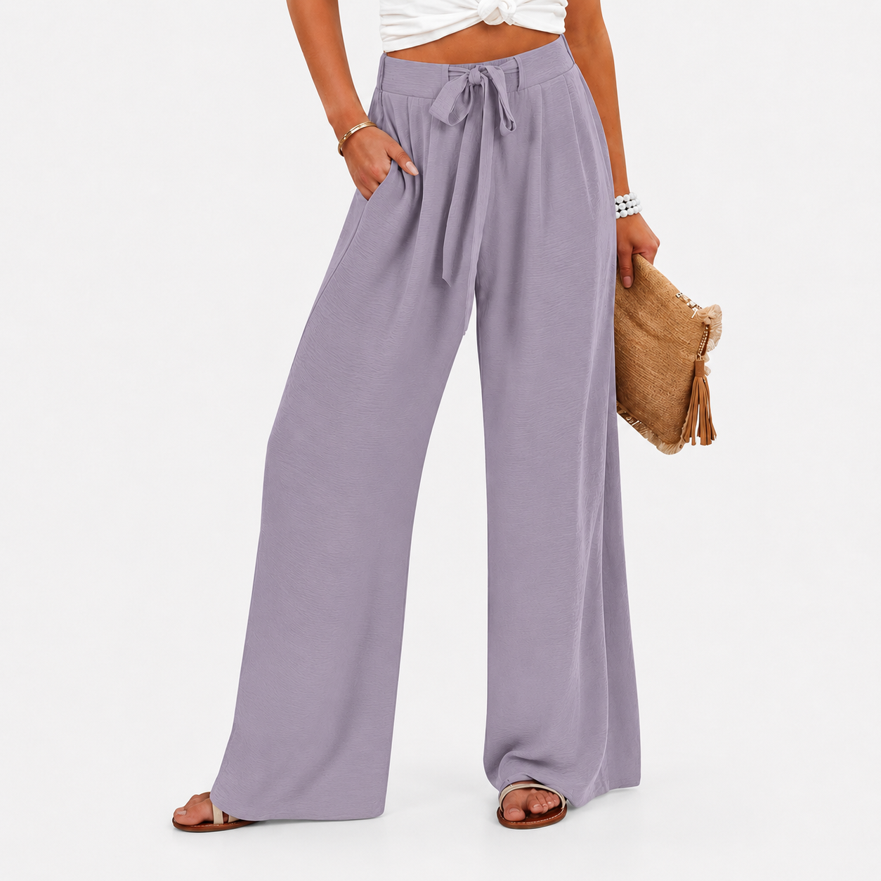 Deep Cocoa wide-leg pants