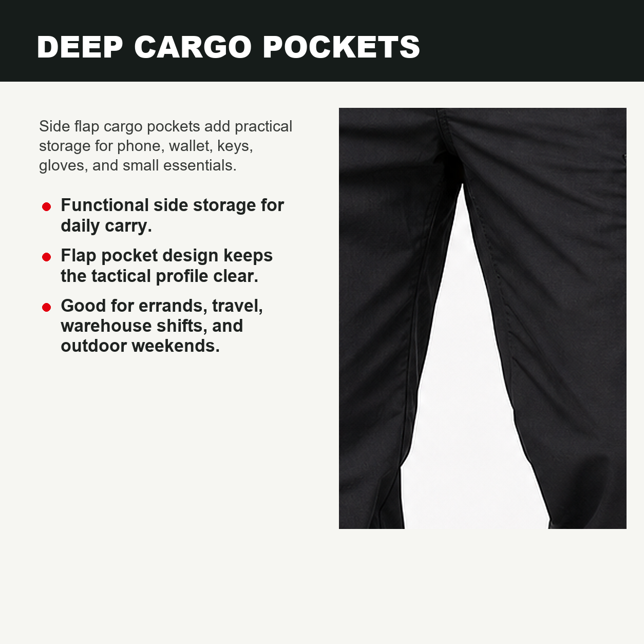 Pack & Save Men's Lightweight Tactical Cargo Jogger Pants, Elastic Cuff Utility Work Pants with Multi-Pocket Storage