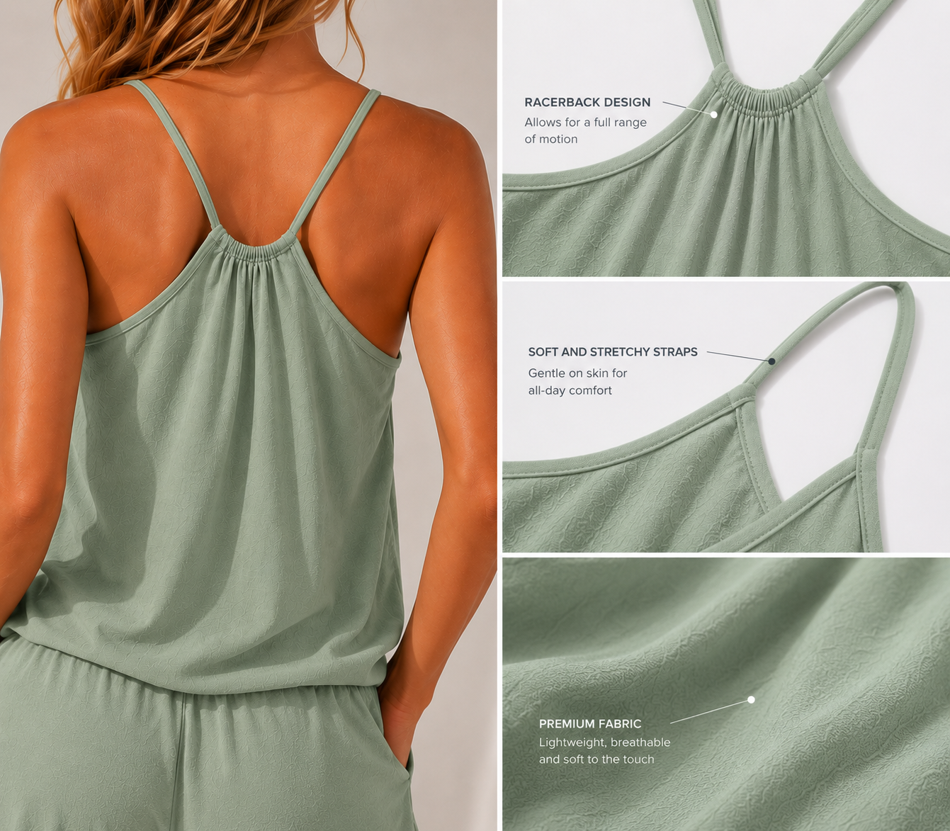Limited Deal 8-Pack Women's Textured Modal Blend V-Neck Racerback Lounge Rompers