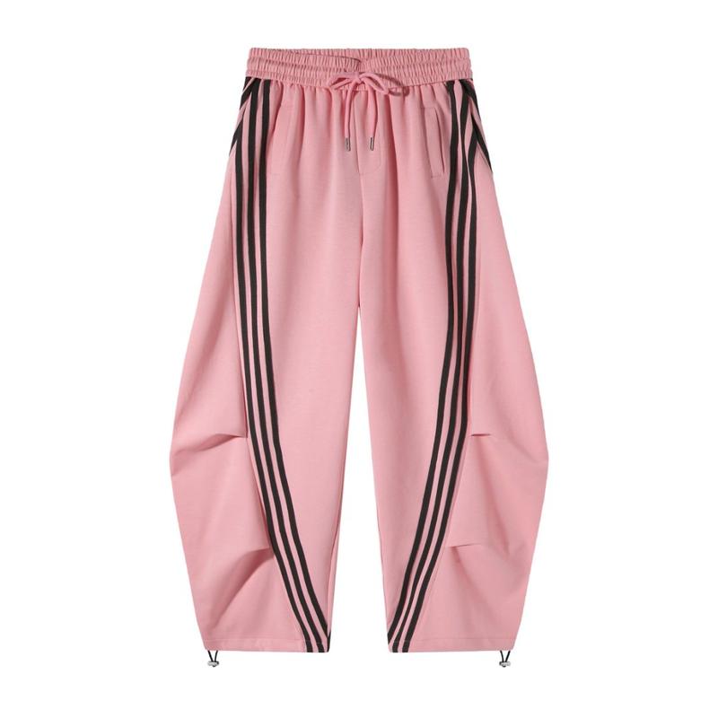 Loose Wide Leg Striped Track Pants