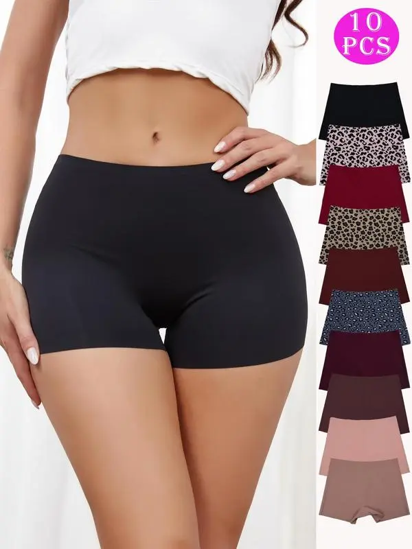 "10-Pack Women's SeamlessLeopard Print Bikini Underwear"