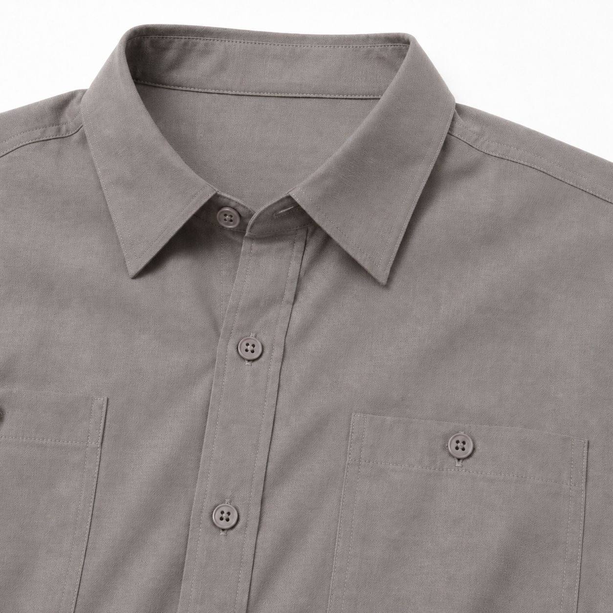 Pointed collar and placket detail
