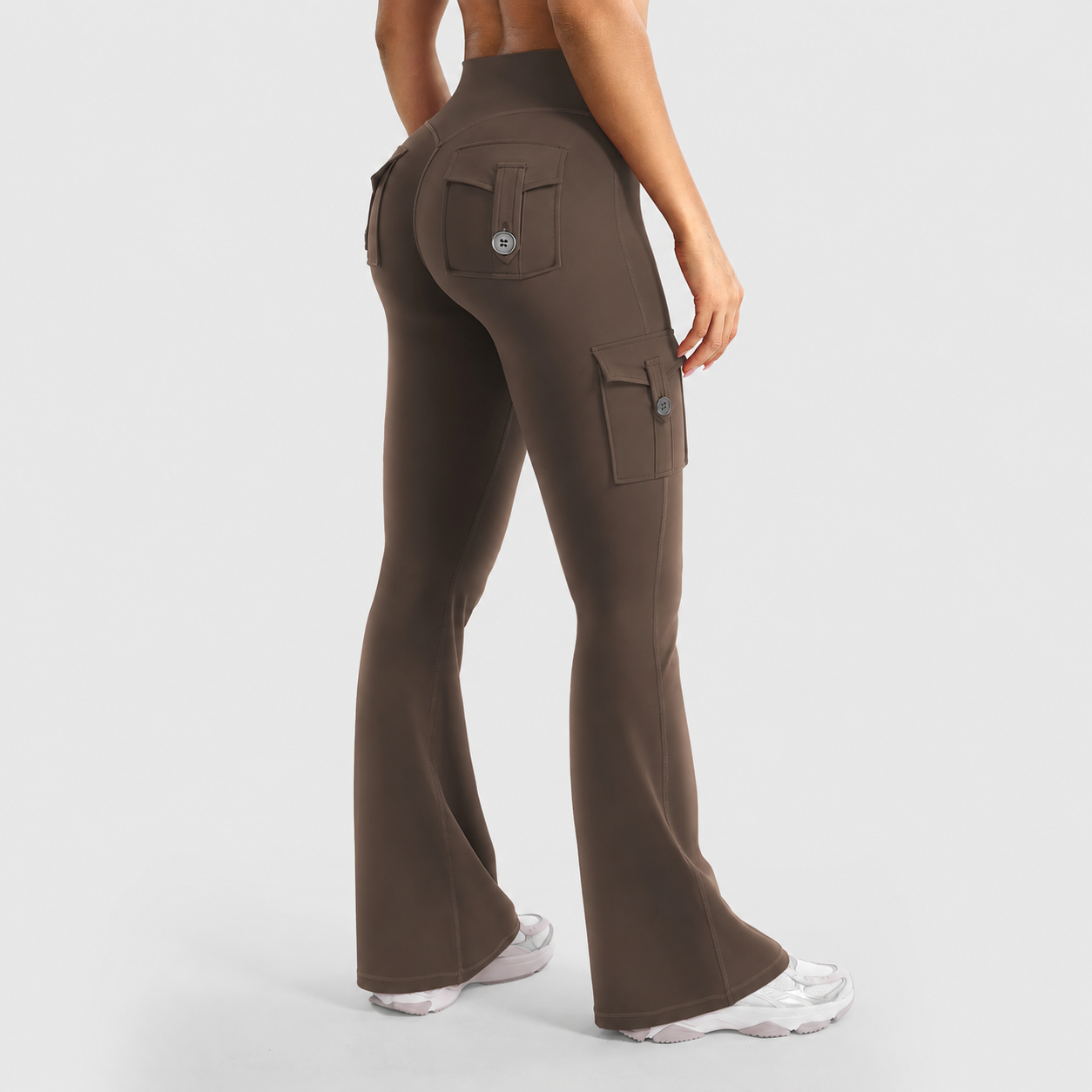 💥 8 Pack Only $24 | Women's Cargo Flare Leggings with Pockets 👖 High Waisted Hidden Scrunch Yoga Workout Pants ✨ No Front Seam Fitness Leggings