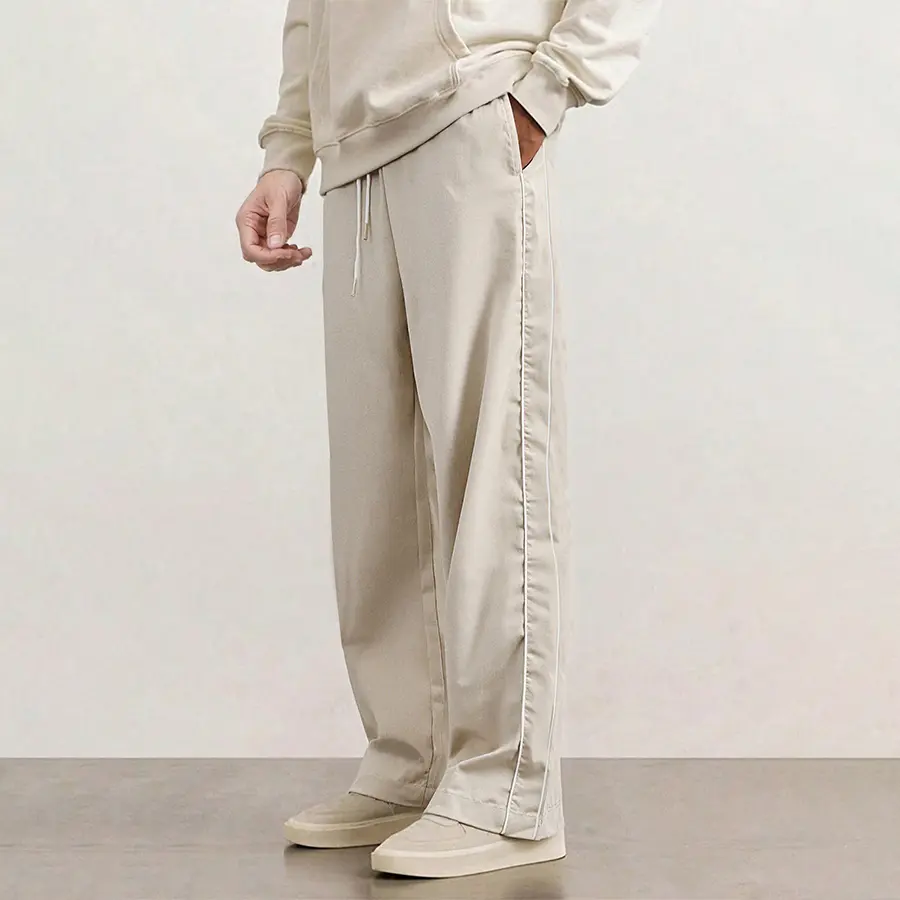 5-Pack Men’s Straight-Leg Striped Casual Pants for Spring/Autumn, Trendy High-Street Versatile Athletic Joggers for Summer