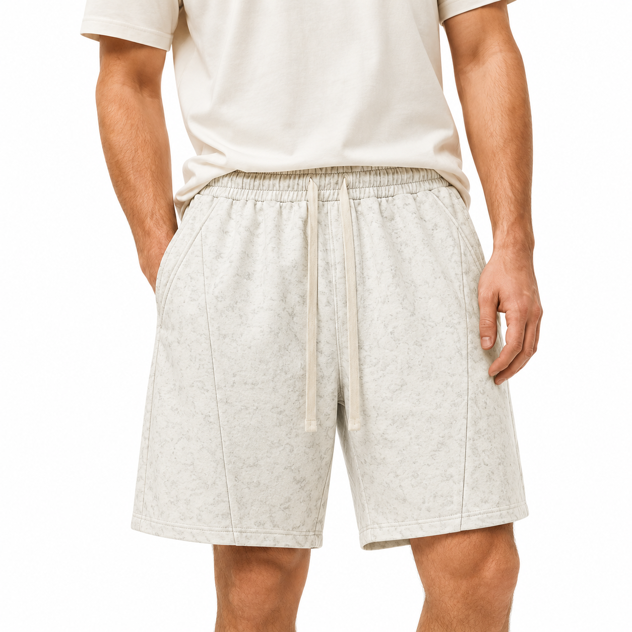 Ivory men's casual shorts front view