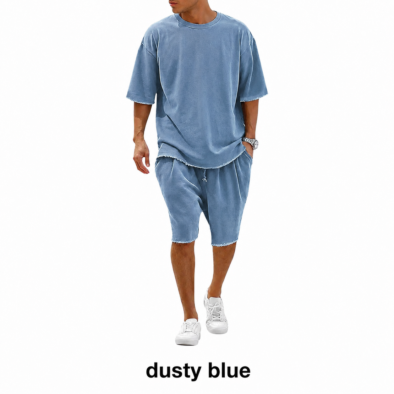 🔥Casual Loose Fit Solid Sports Sets Sweat Suit Textured Sweatsuit🎉