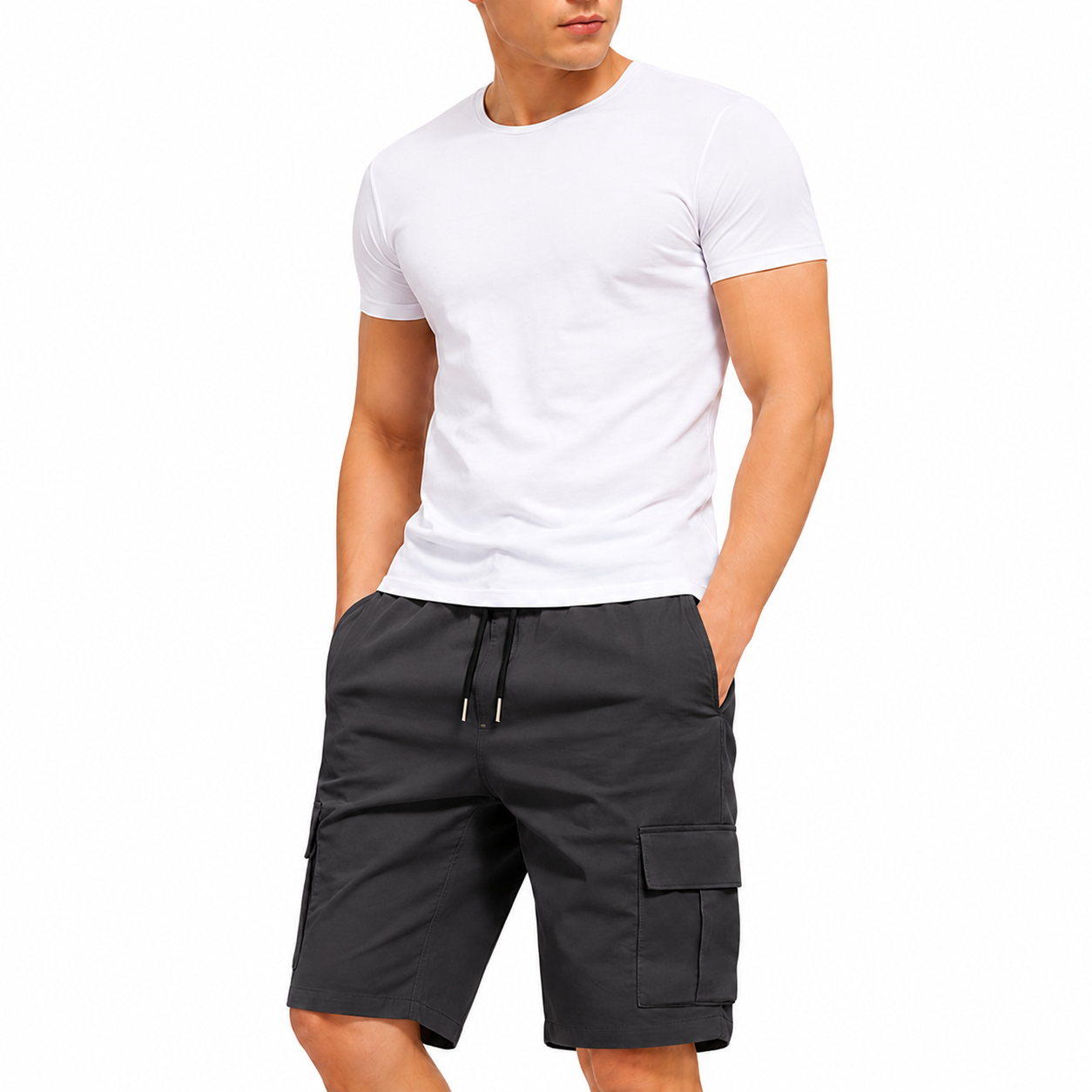 🔥Men’s shorts set— slanted pockets — single rear side pocket — versatile casual wear — suitable for everyday use; summer shorts ideal for daily outings and vacations; multi-pocket casual shorts🎉