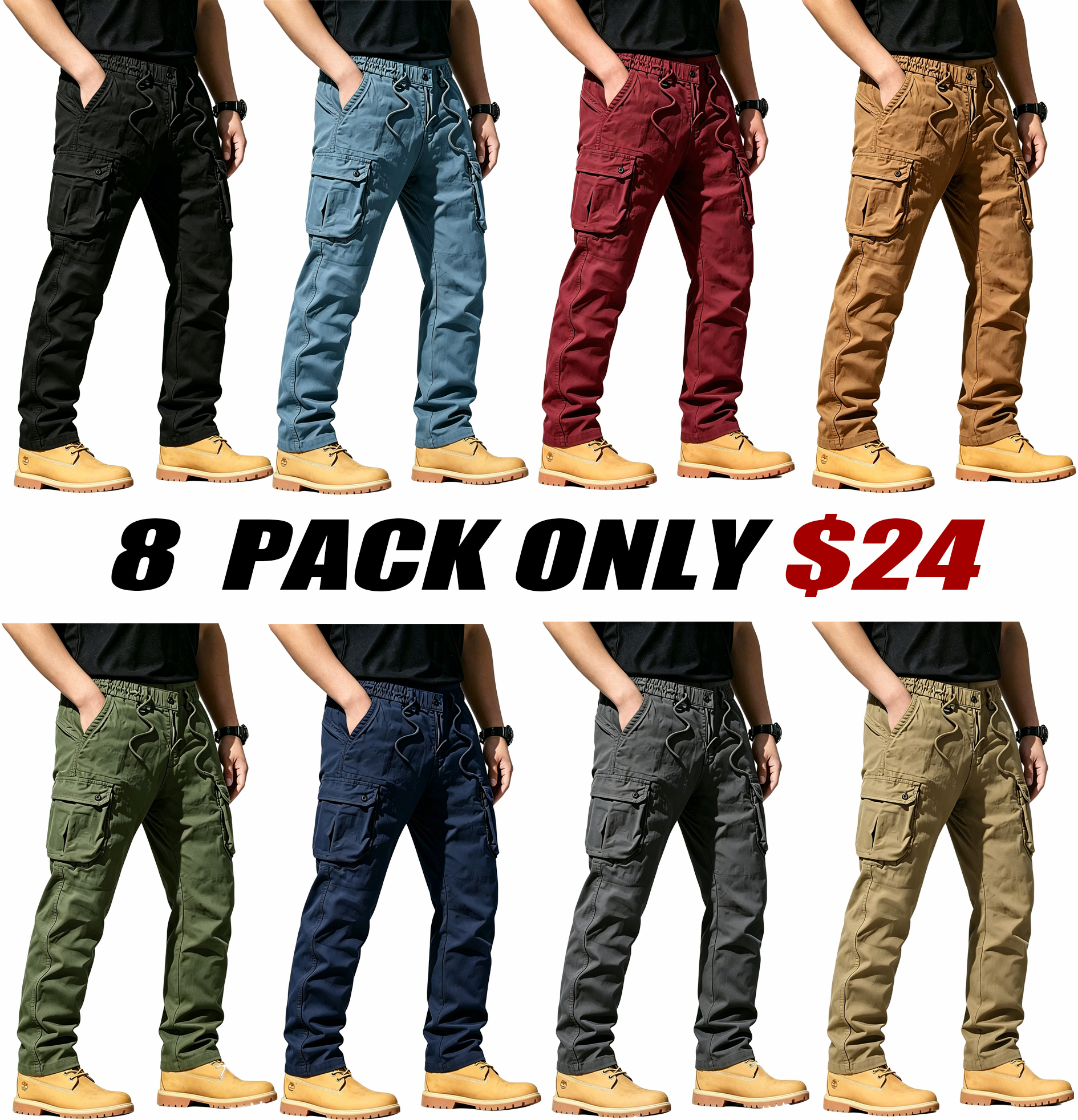 Washed Vintage Loose Tapered Work Pants - Classic Fit, Versatile for Work & Casual, Unique Vintage Wash Finish