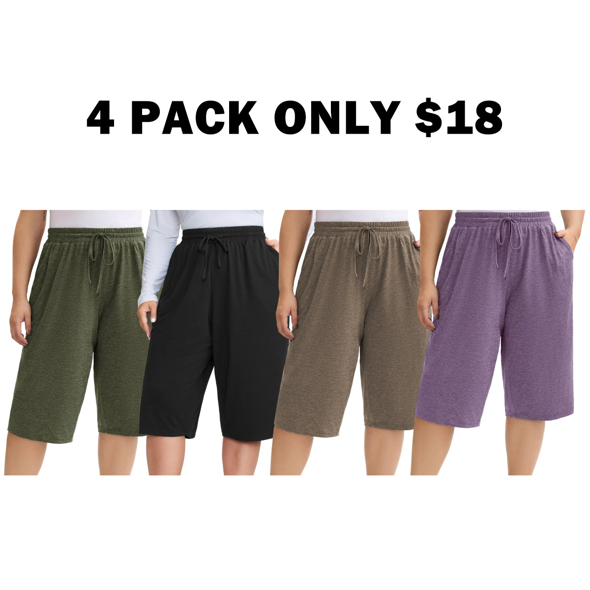 Women's Plus Size Wide-Leg Capri Lounge Baggy Pants