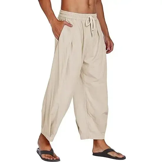 Men's Breathable Cotton Linen Casual Harem Pants