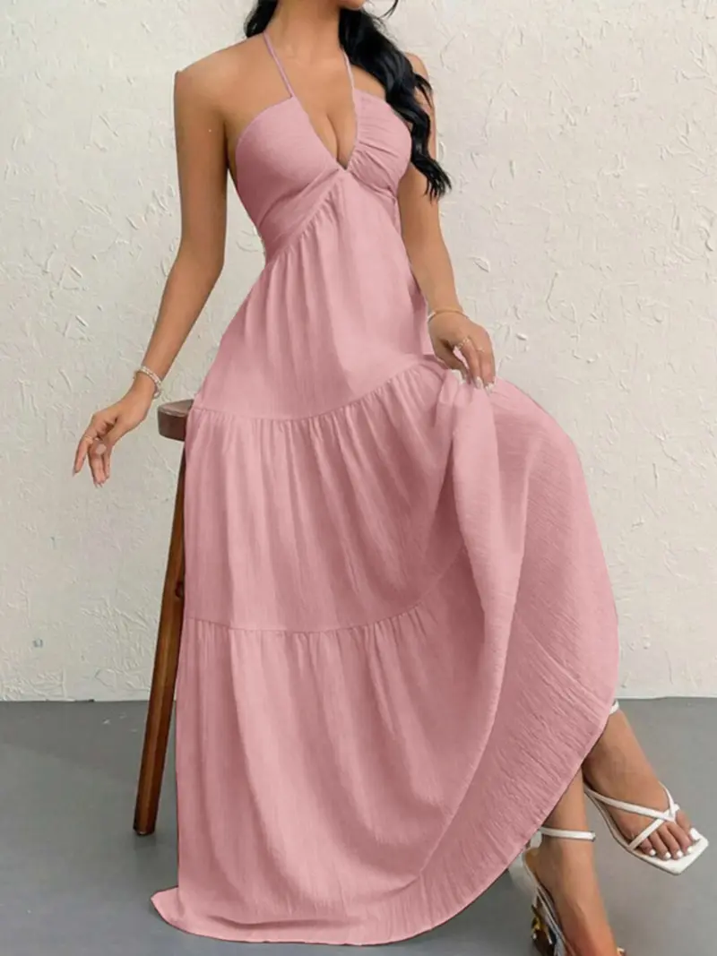 Women's Plain Dress, Summer Clothes Women, Casual Basic Loose Fit Sleeveless Dress for Beach Holiday Vacation, Ladies Summer Clothes, Women's Clothing, Womenswear, Dresses for Party, Minimalist A Line Dress