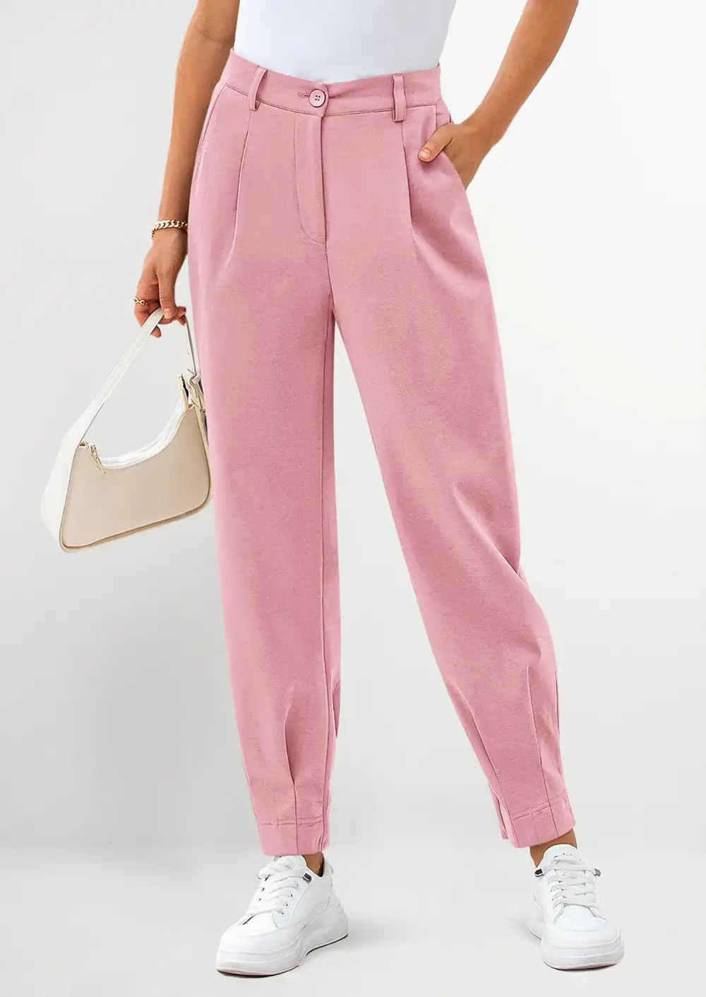 Womens DressPants Business Casual Trendy HighWaisted Ankle Length DressyTrousers Slacks Work Clothes