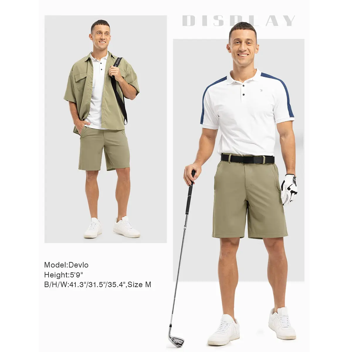 Men's Plus Size Golf Work Shorts - Quick-Dry