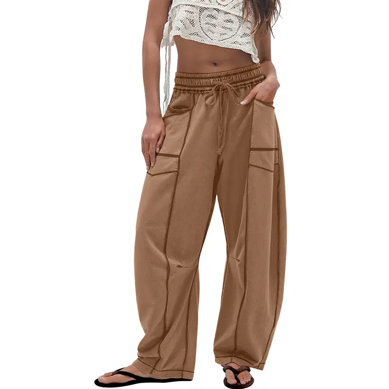 Flash Sale📢💝 Womens Barrel Sweatpants High Waisted Wide Leg Pants