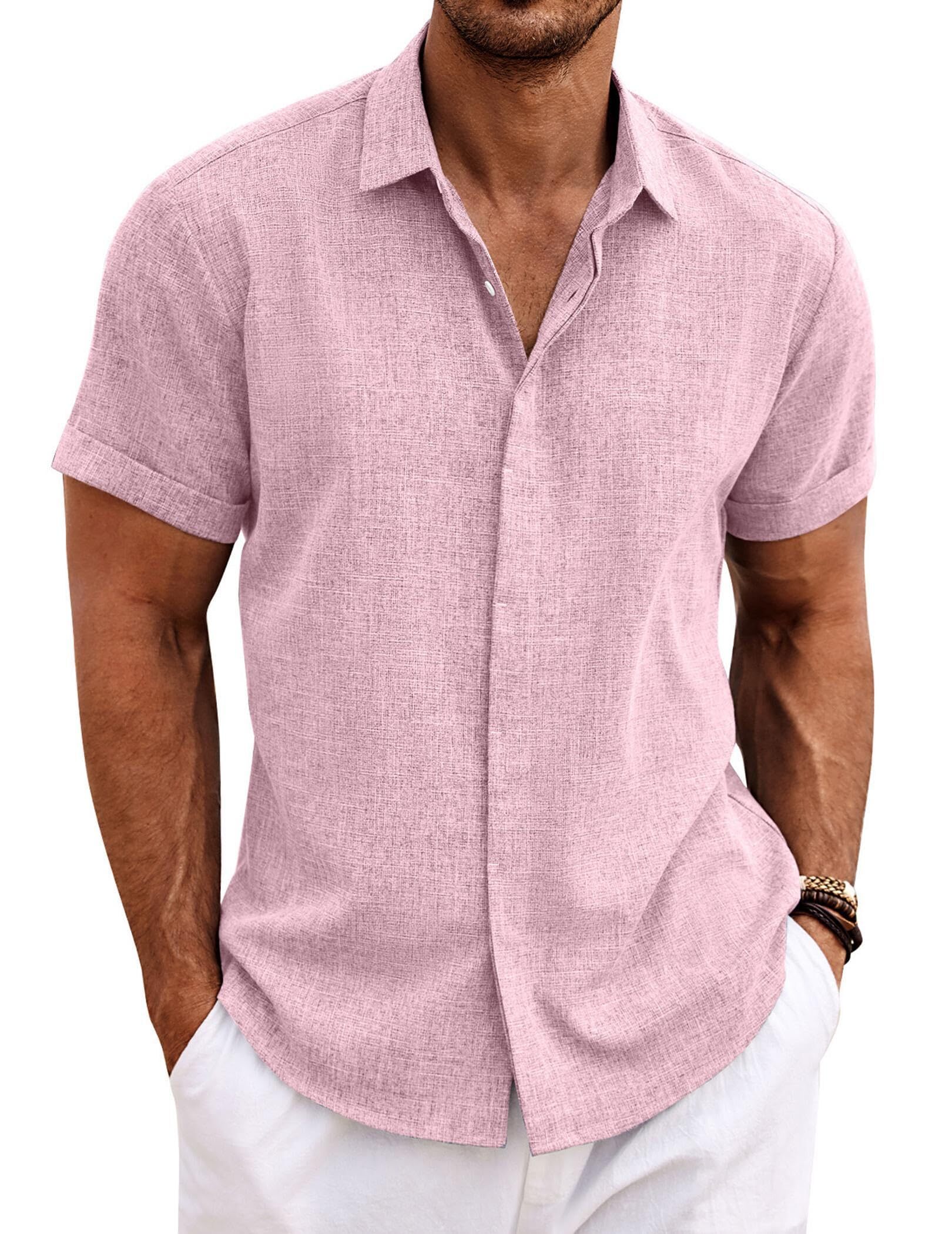 🔥Last Day 89% OFF🔥Men's Linen Shirt Short Sleeve Casual Shirt