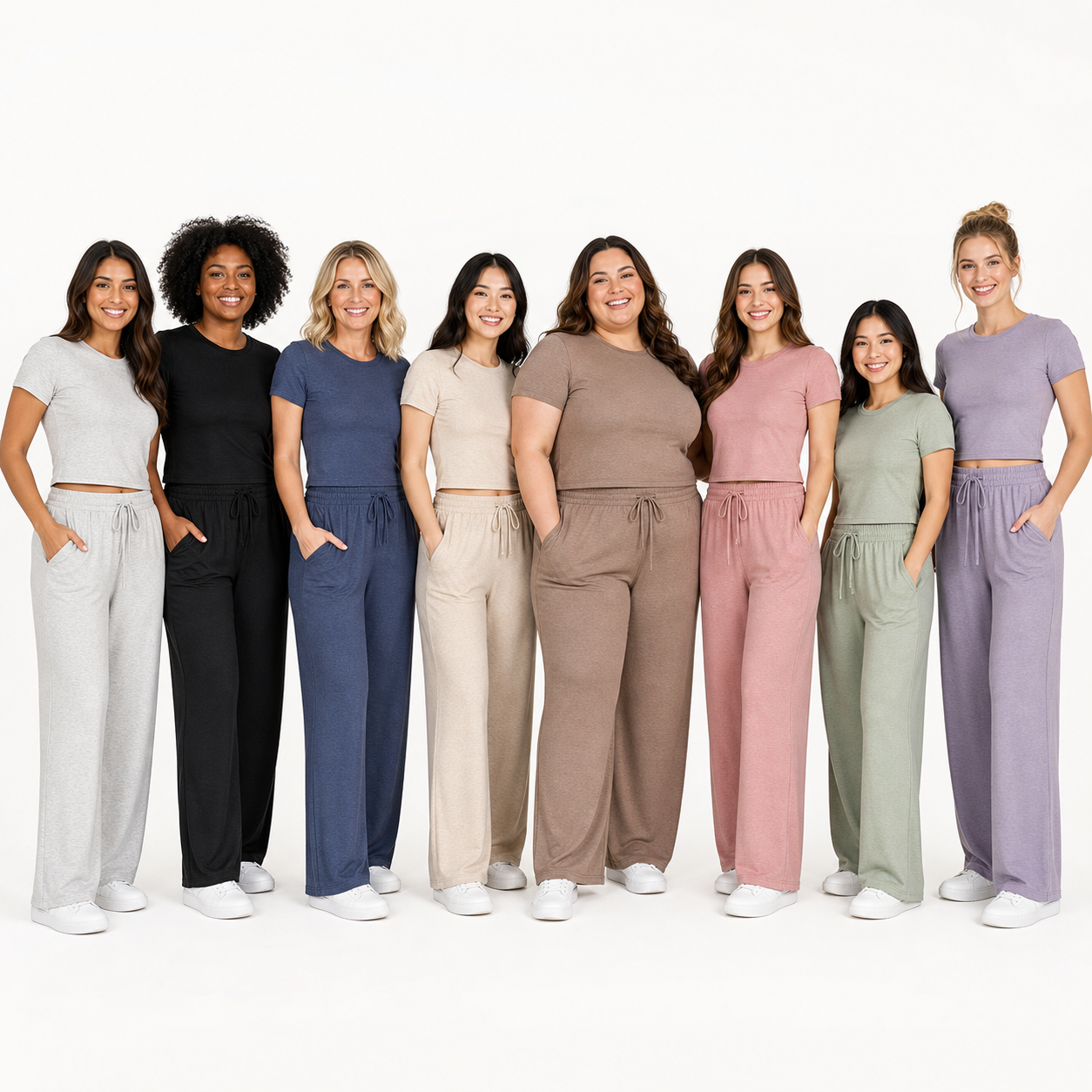 Group image showing fit across body types