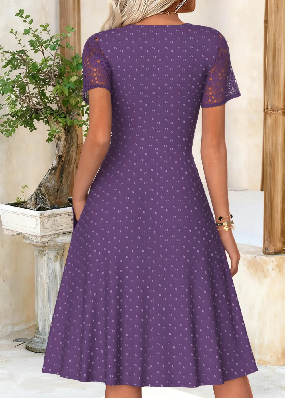 Multi Color Tummy Coverage Floral Print Short Sleeve Dress