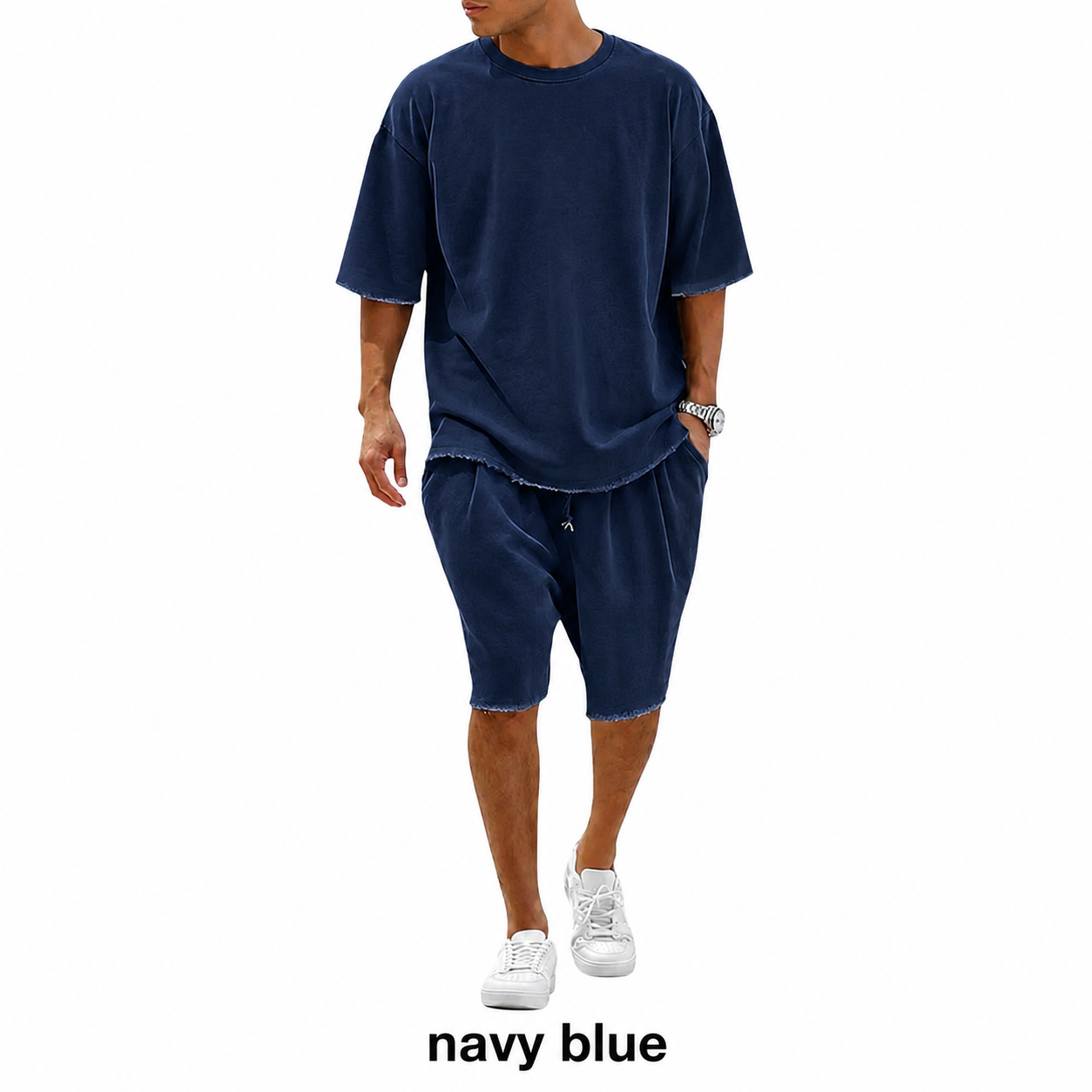 🔥Casual Loose Fit Solid Sports Sets Sweat Suit Textured Sweatsuit🎉
