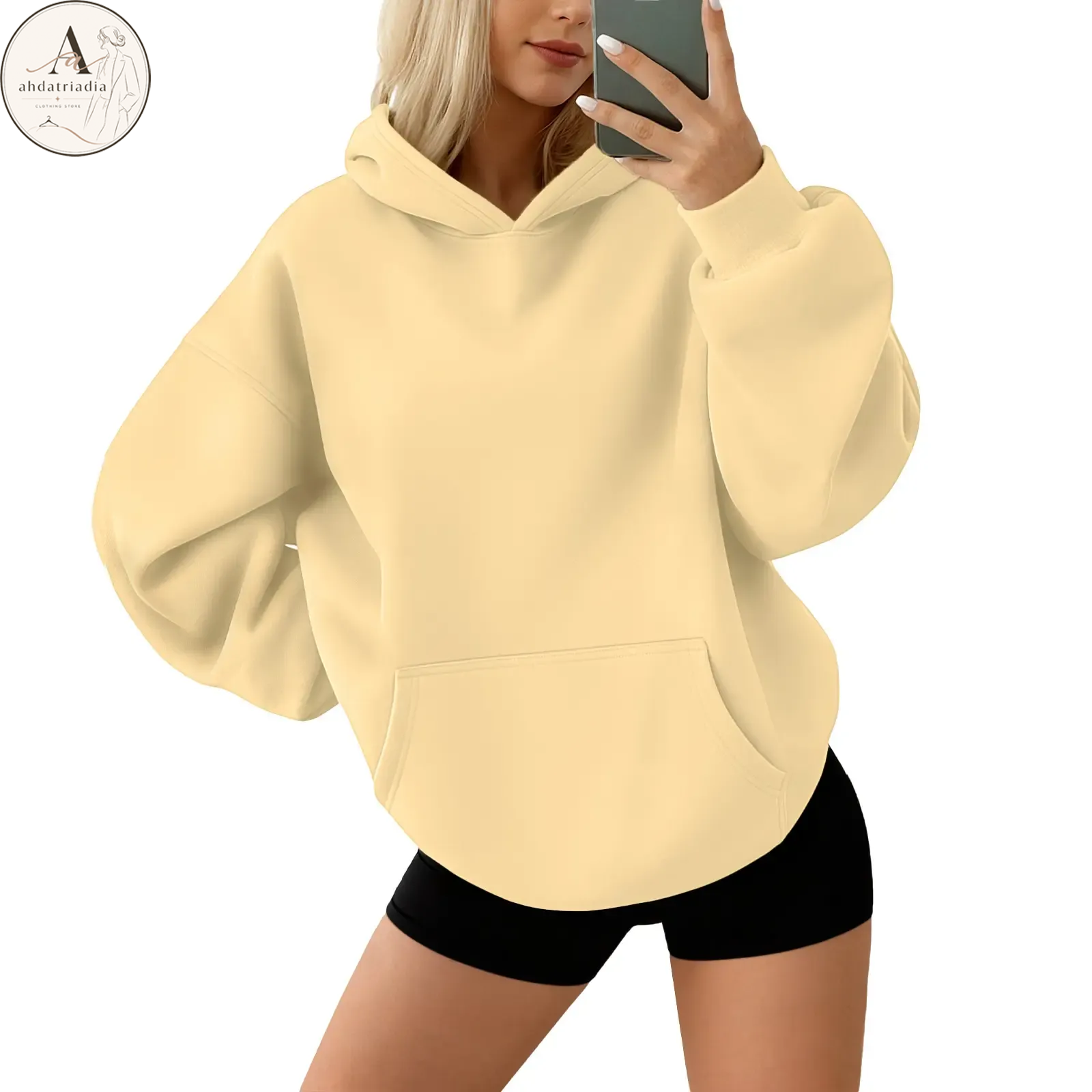 Women's oversized fleece hoodie with pockets