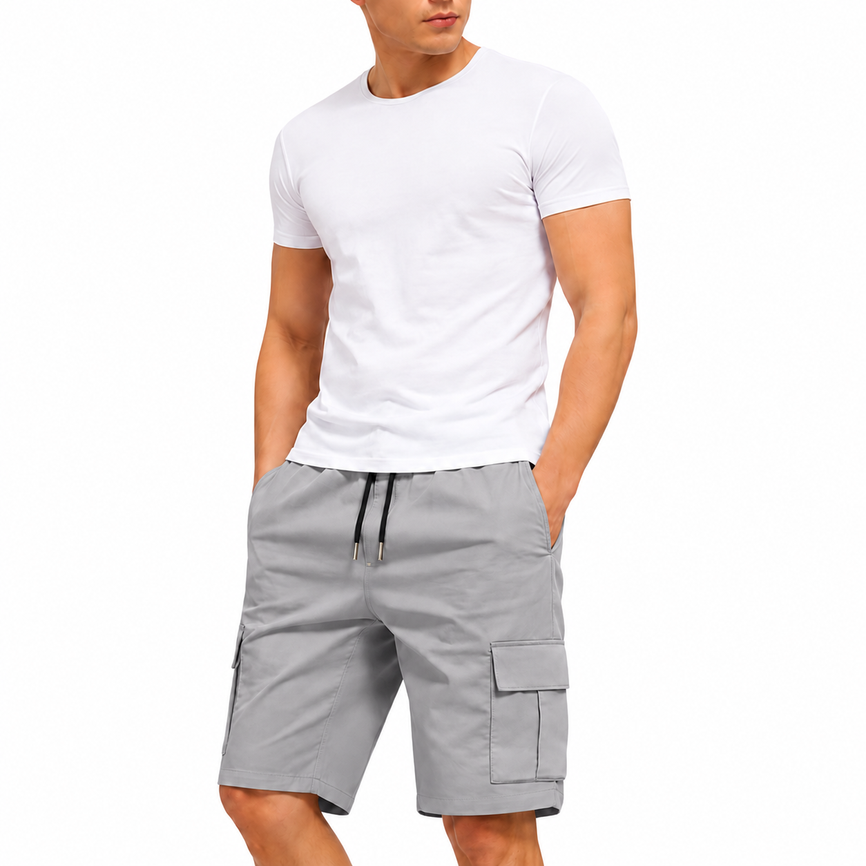 🔥Men’s shorts set— slanted pockets — single rear side pocket — versatile casual wear — suitable for everyday use; summer shorts ideal for daily outings and vacations; multi-pocket casual shorts🎉