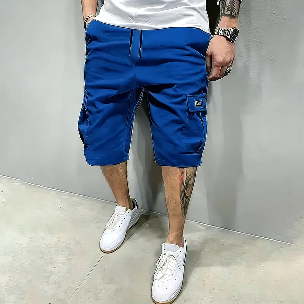 Men's Pockets Drawstring Cargo Shorts