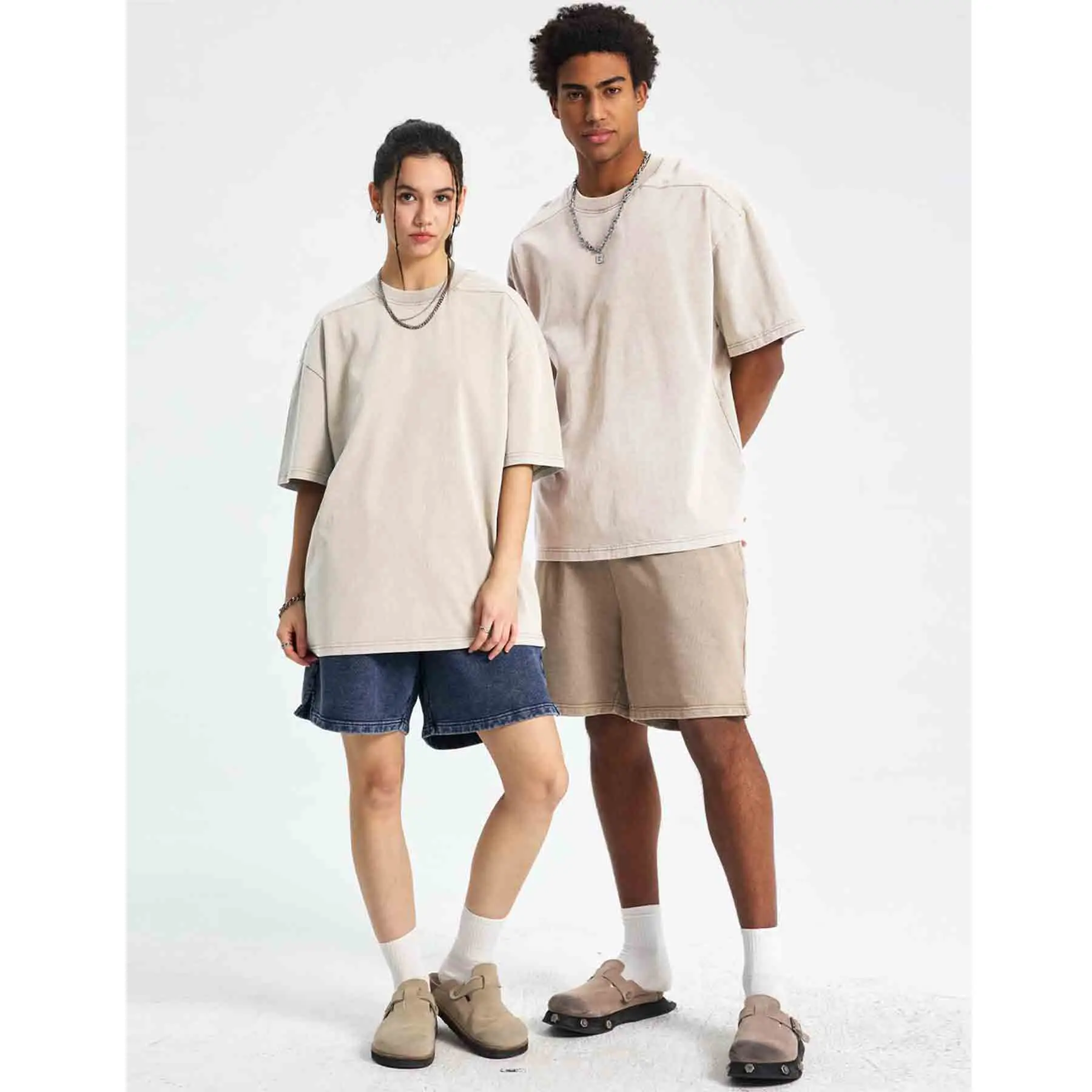 ARSSM 3 Pack Acid Wash Unisex Oversized Cotton T-Shirt Crew Neck Half Short Sleeve Summer Top Casual Loose Fit Solid Streetwear Comfortable Tees Basic Womenswear Shortsleeve Tshirt