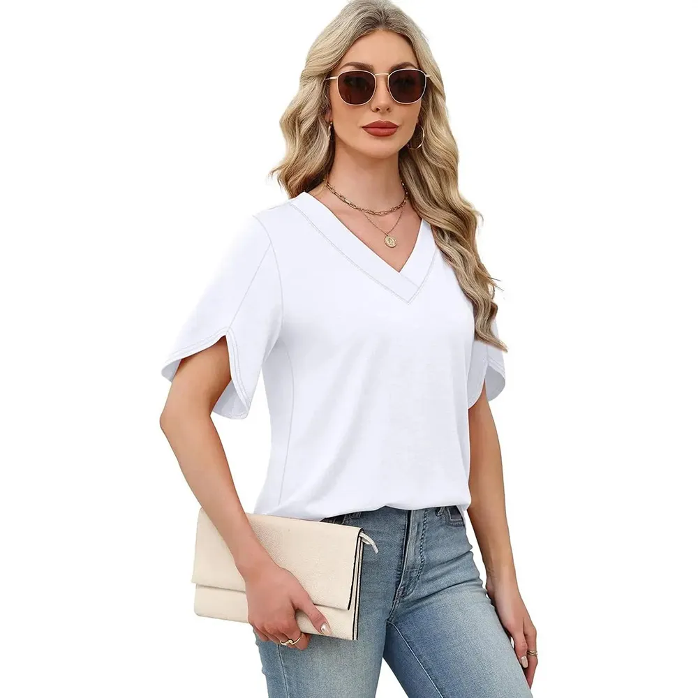 Women's V-neck cropped top
