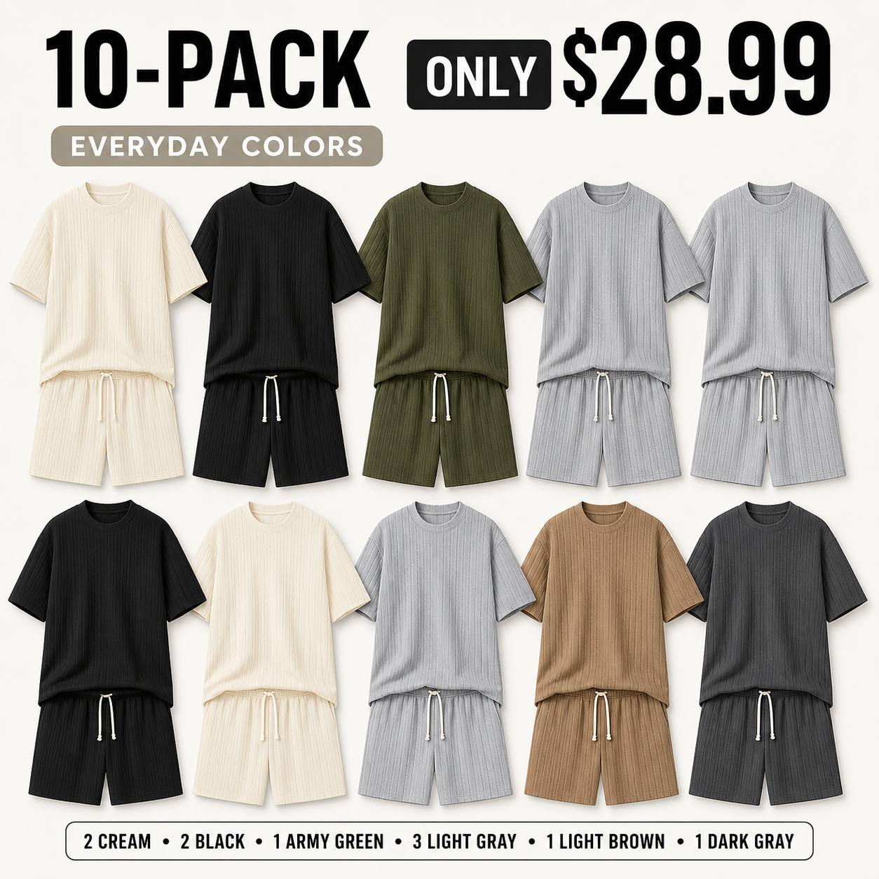 Men's Summer Casual Set - Breathable Tee & Drawstring Shorts