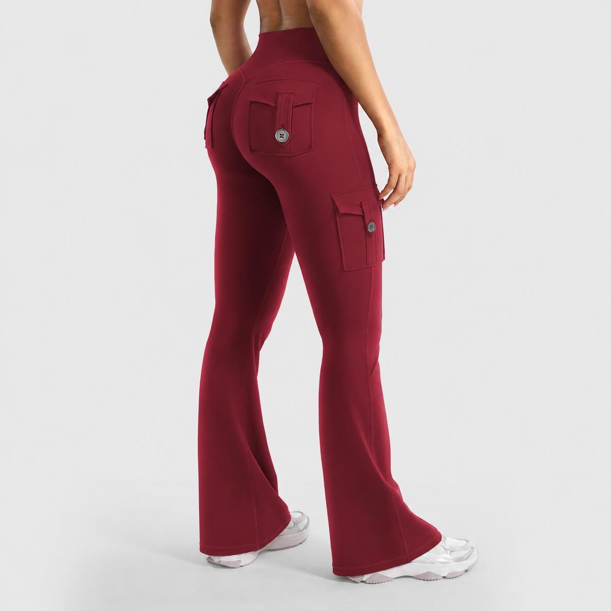 💥 8 Pack Only $24 | Women's Cargo Flare Leggings with Pockets 👖 High Waisted Hidden Scrunch Yoga Workout Pants ✨ No Front Seam Fitness Leggings