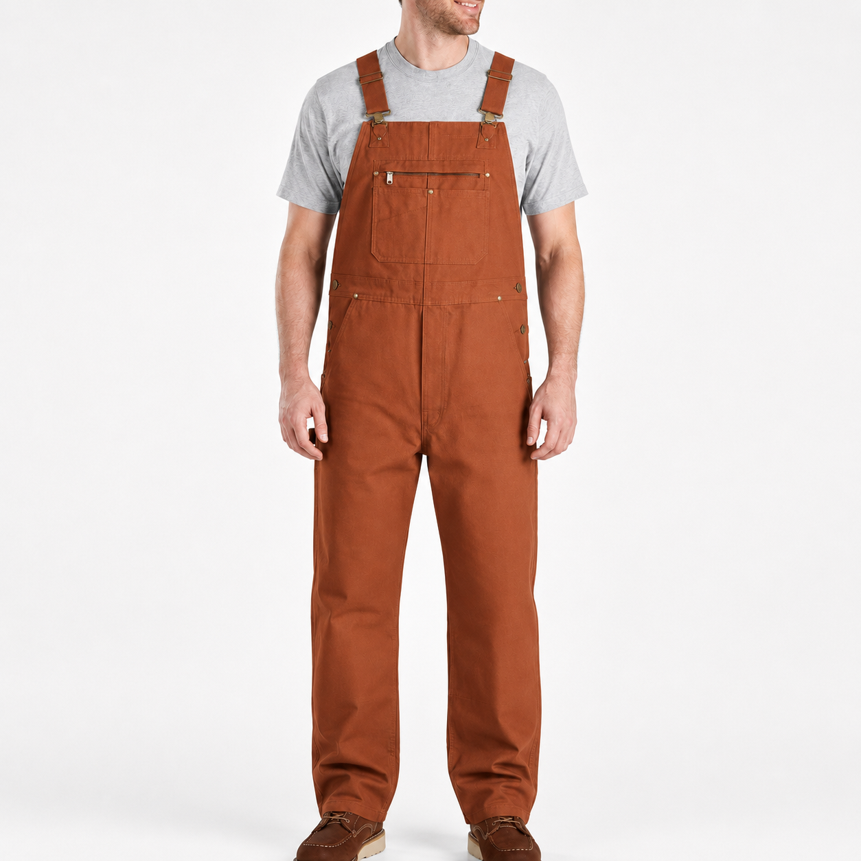 Rust Clay men’s utility bib overalls