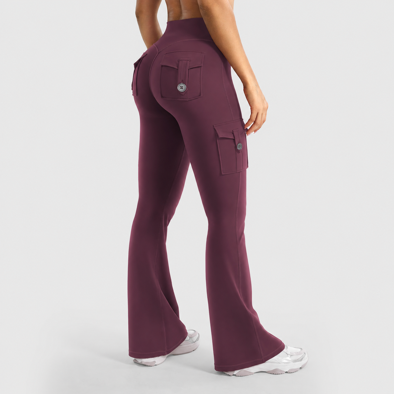 💥 8 Pack Only $24 | Women's Cargo Flare Leggings with Pockets 👖 High Waisted Hidden Scrunch Yoga Workout Pants ✨ No Front Seam Fitness Leggings