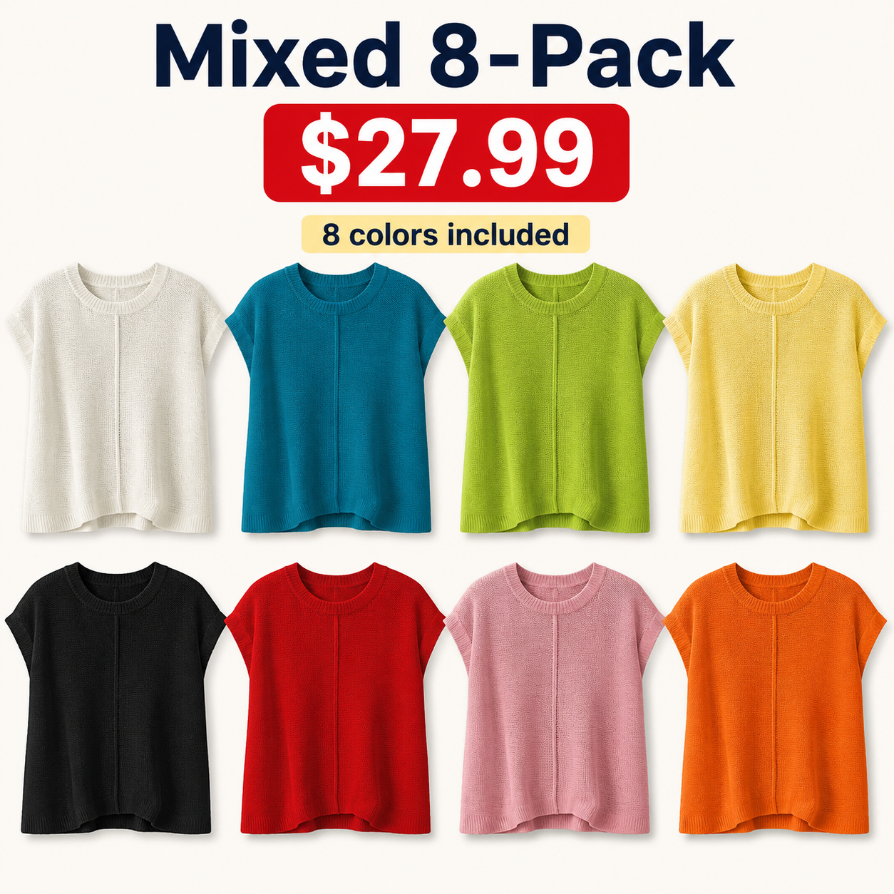 Mixed 8-Pack women's knit vest bundle