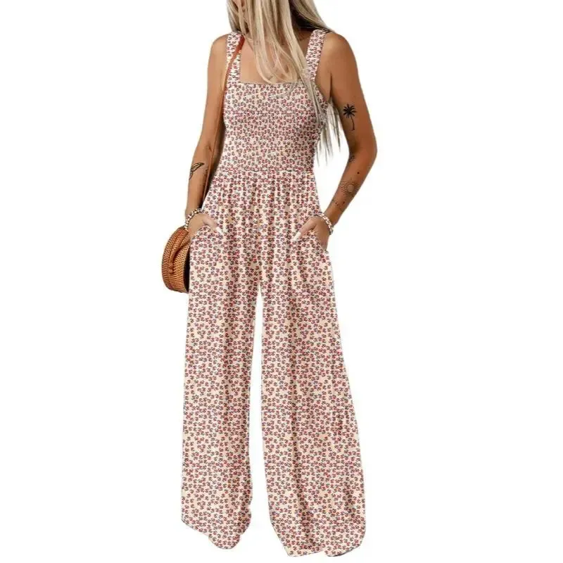 💕Women's Casual Print Sleeveless Overalls Jumpsuits