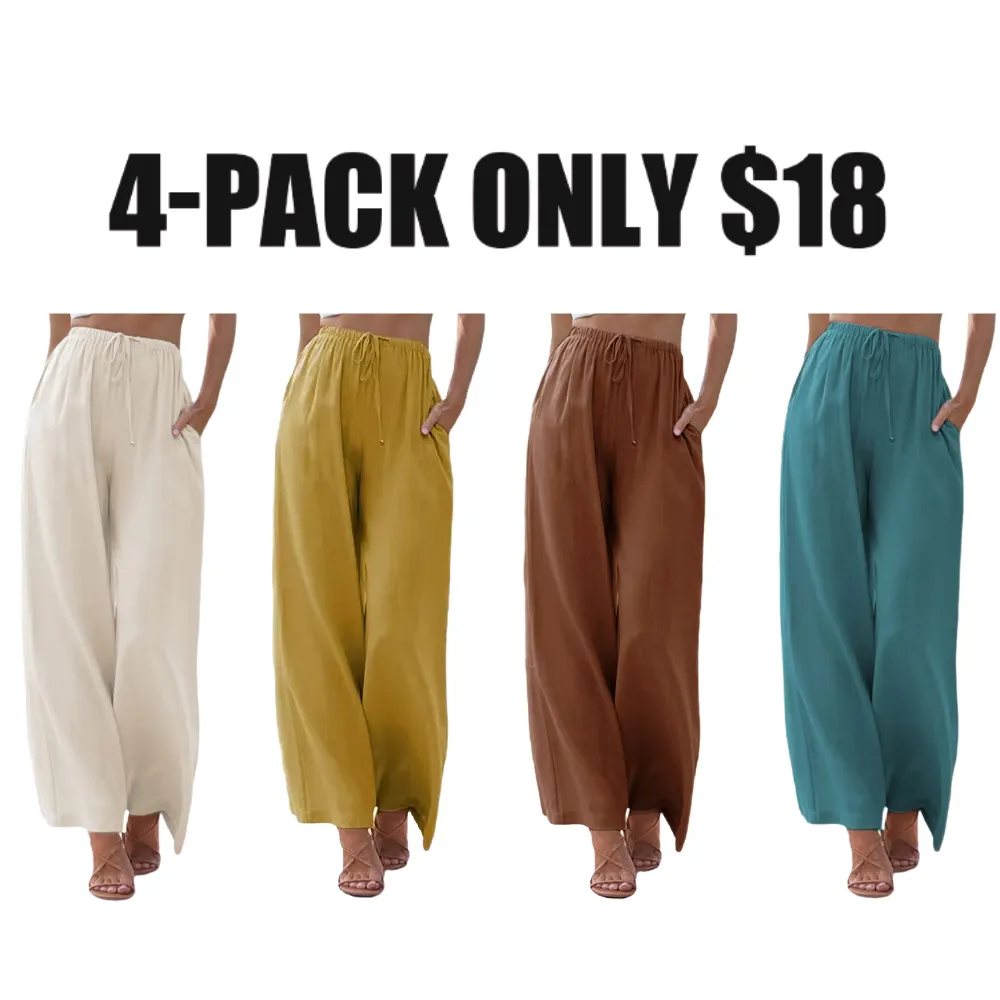 🔥Last Day 89% OFF🔥Women’s Cotton Linen Wide Leg Pants