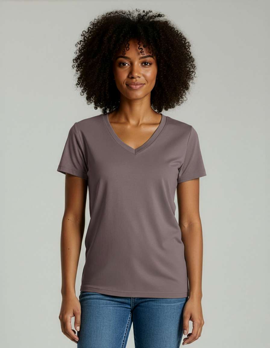 4 Pack: Women's Short-Sleeve V-Neck T-Shirt (Available in Plus Size)