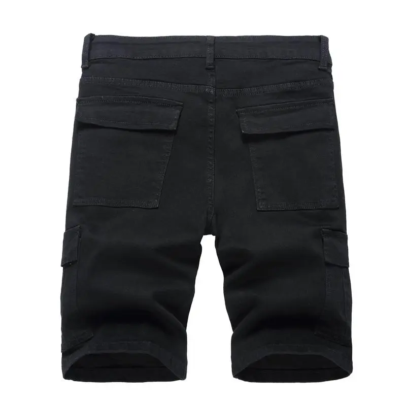 Men's Ripped Denim Shorts, Stretch, Distressed Street Style