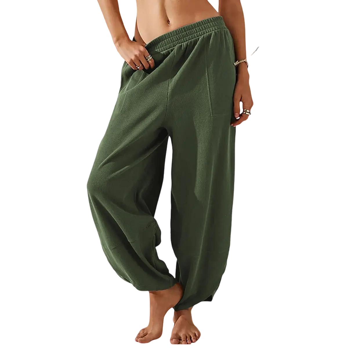 🛒 90% OFF NOW!Womens Baggy Wide Leg Pants Casual Elastic Waisted Palazzo Harem Pants With Pockets（Note: Colors are customizable.)