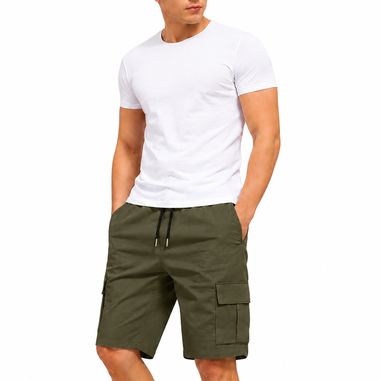 🔥Men’s shorts set— slanted pockets — single rear side pocket — versatile casual wear — suitable for everyday use; summer shorts ideal for daily outings and vacations; multi-pocket casual shorts🎉