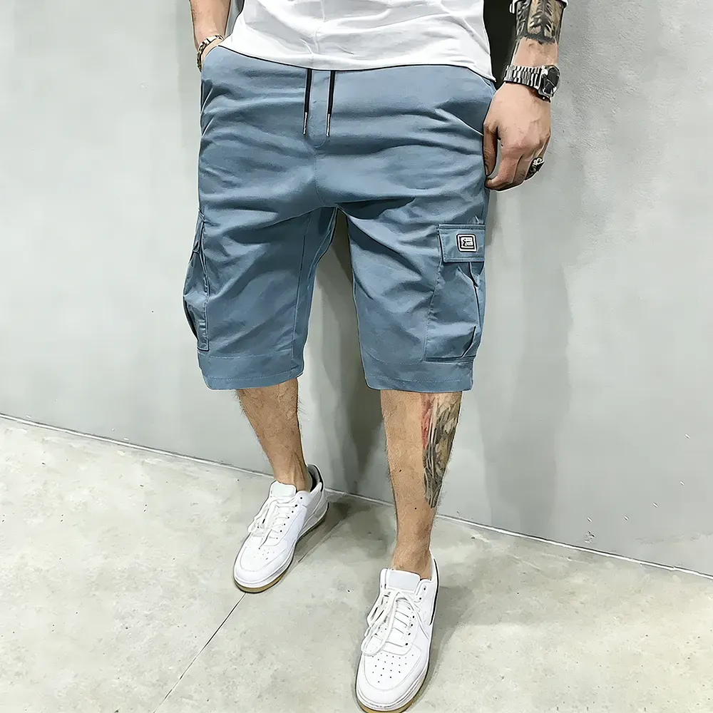 Men's Pockets Drawstring Cargo Shorts