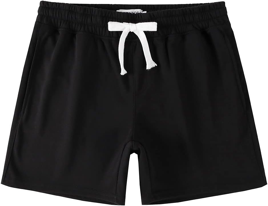 Mens 5.5" Athletic Gym Shorts Cotton Jogger Workout Lounge Jersey Zipper Pocket Sweat Shorts