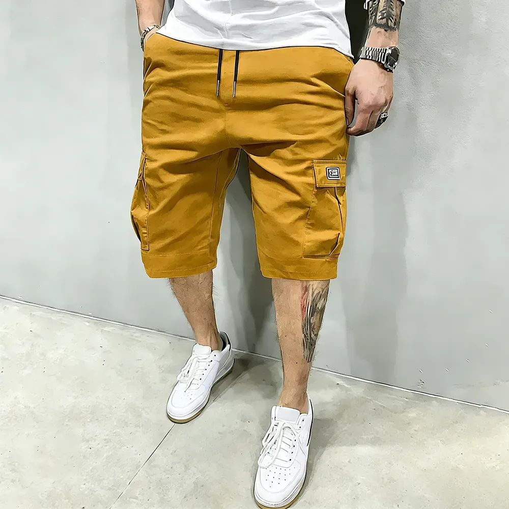 Men's Pockets Drawstring Cargo Shorts