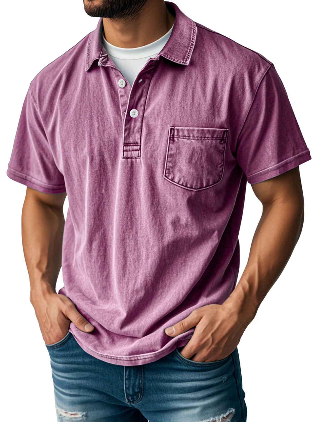 🔥Last Day 89% OFF🔥Men's Retro Lapel Button Pocket Casual Short Sleeve POLO Shirt