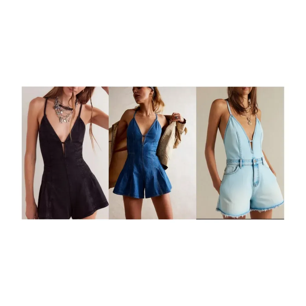 Women's Sleeveless Deep V Neck Shorts