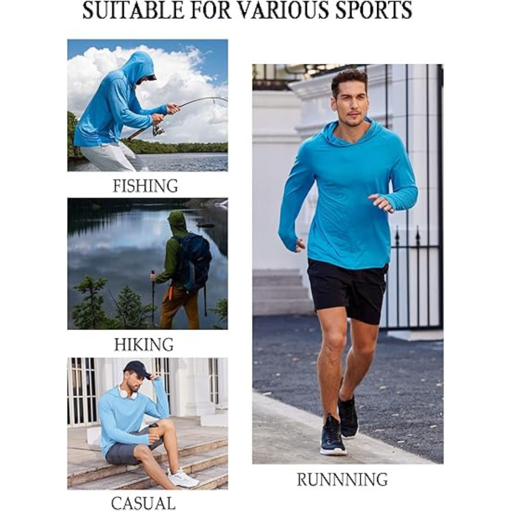 Men's Athletic Hooded Long Sleeves