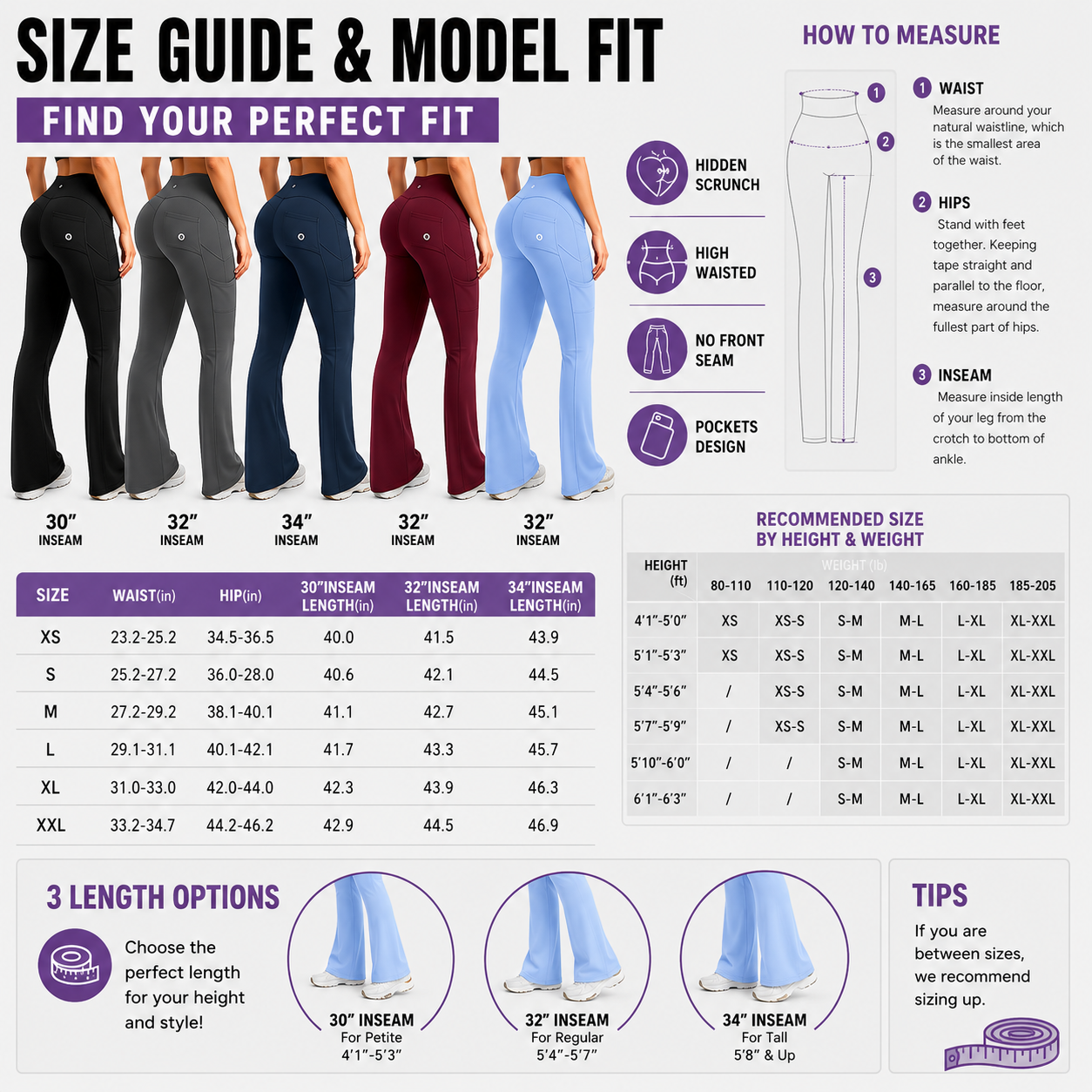 💥 8 Pack Only $24 | Women's Cargo Flare Leggings with Pockets 👖 High Waisted Hidden Scrunch Yoga Workout Pants ✨ No Front Seam Fitness Leggings