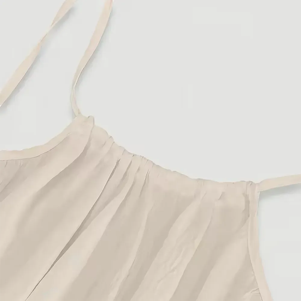 Women's Cotton LinenBackless Loose Dress