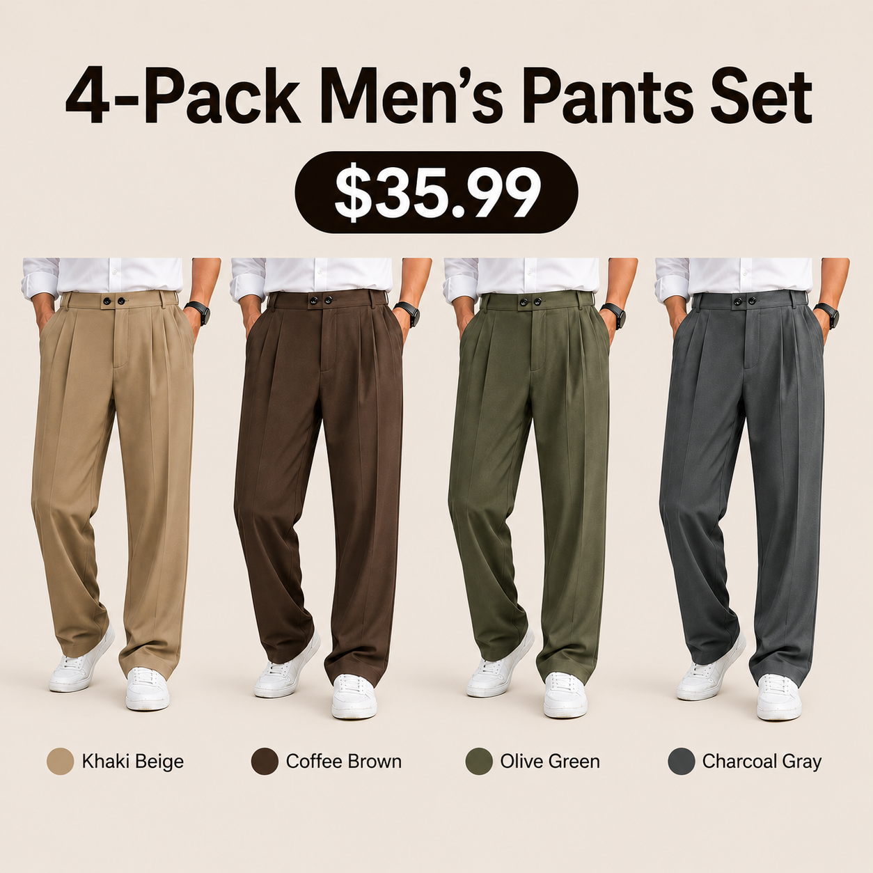 Men's Casual Loose-Fit Pants Set image 17